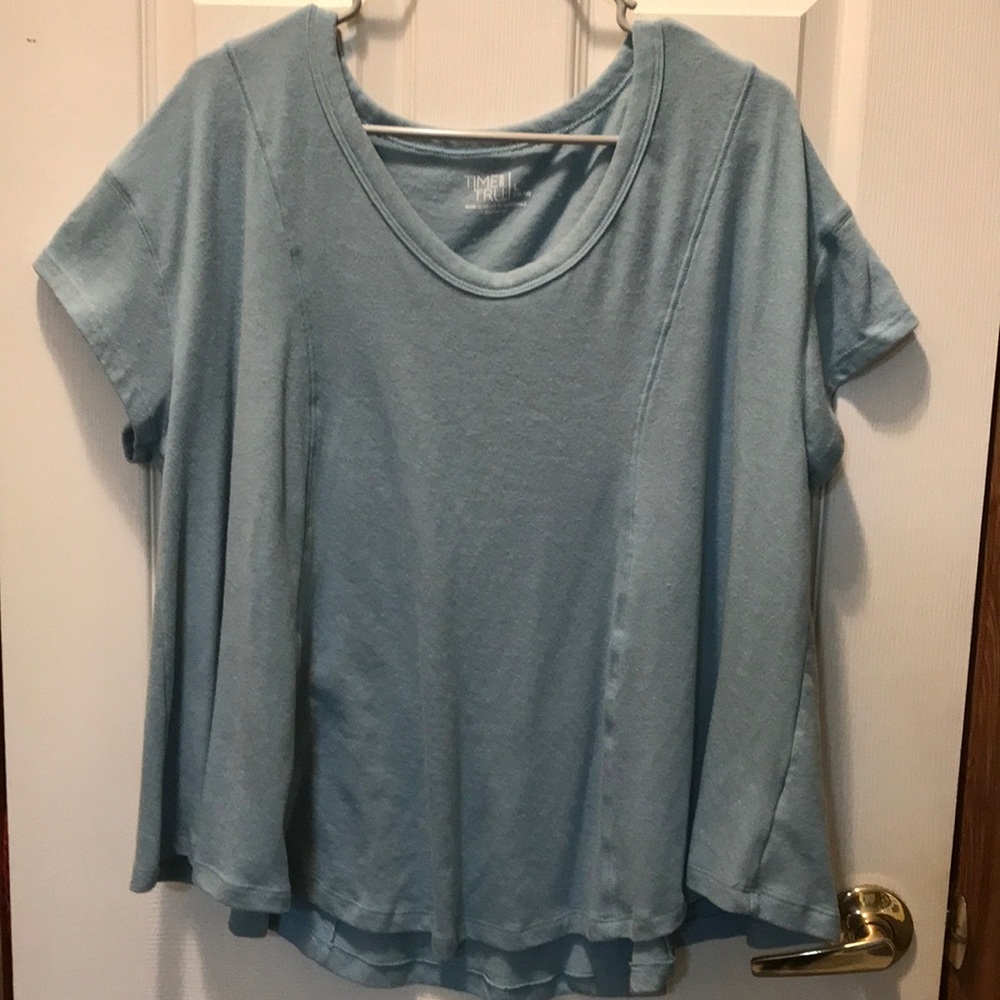 Time and Tru sky blue top